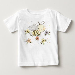 T-shirt Pour Bébé Abeilles De Miel, Fée & Bébé En Motif Sans Faille