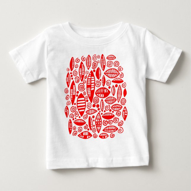 T-shirt Pour Bébé Abstrait 100813 - Rouge (Devant)