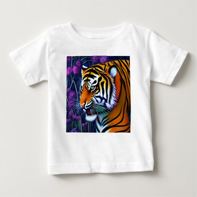T-shirt Pour Bébé Abstrait Majestic Predator Tiger (Devant)