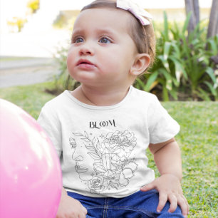 T-shirt Pour Bébé Abstrait Woman Line Art, bohème bohème