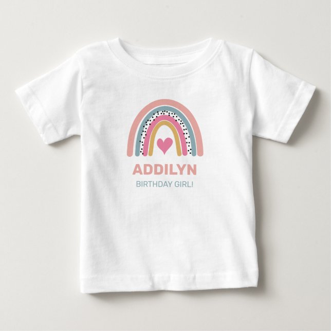 T-shirt Pour Bébé Abstraite Rainbow Cute Girls Anniversaire (Devant)