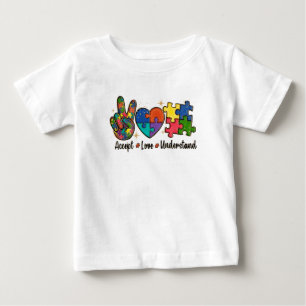 T-shirt Pour Bébé Accepter l'amour comprendre - Coeur de Sensibilisa