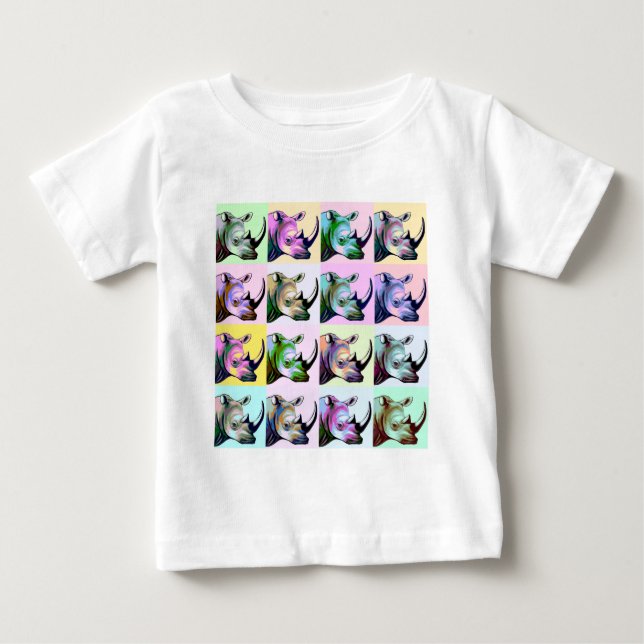 T-shirt Pour Bébé Accident d'art de bruit de rhinocéros (Devant)