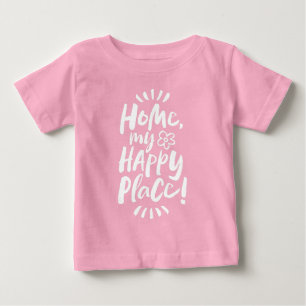 T-shirt Pour Bébé ACCUEIL mon endroit heureux !  S'abriter sur place