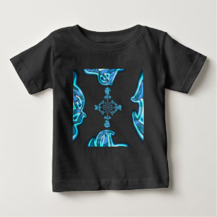 T-shirt Pour Bébé Action Cyan Turquoise Graffiti Abstrait Imprimer