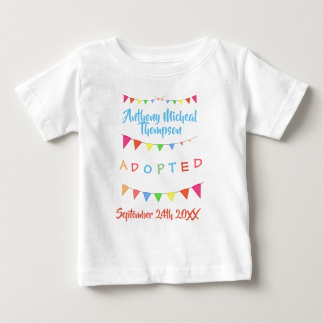 T-shirt Pour Bébé Adopté par Foster Care - Custom Name Shirt (Devant)