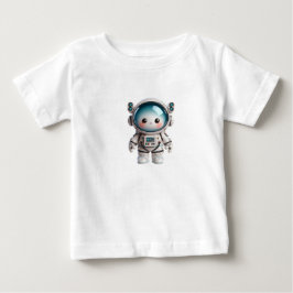 T-shirt Pour Bébé Adorable ami de l'espace dans l'engrenage futurist