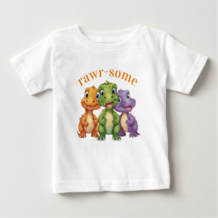 T-shirt Pour Bébé Adorable Baby Dinosaur's Party