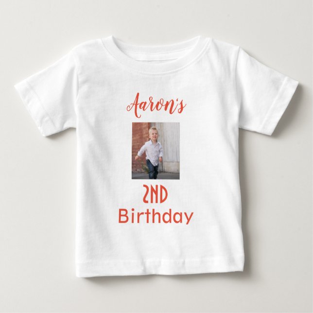 T-shirt Pour Bébé Adorable Birthday Boy Photo (Devant)