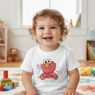 T-shirt Pour Bébé Adorable Elmo | Ajoutez Votre Propre Nom