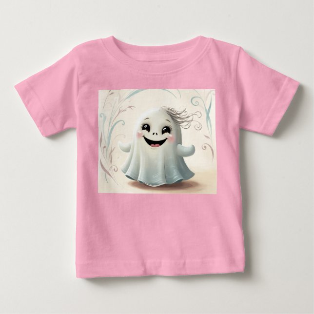 T-shirt Pour Bébé Adorable Ghomajorité ami Halloween Design (Devant)