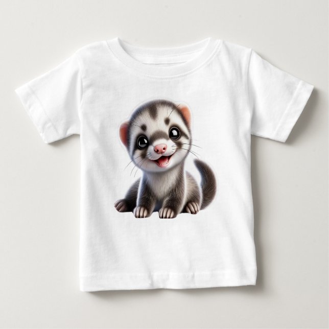 T-shirt Pour Bébé Adorable Hurón Bebé (Devant)