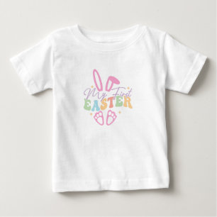 T-shirt Pour Bébé Adorable Mon premier bébé de Pâques Pastel Bunny
