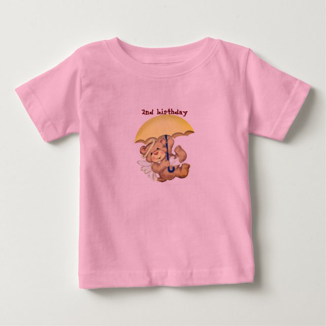 T-shirt Pour Bébé adorable ours en peluche roseT-shirt (Devant)