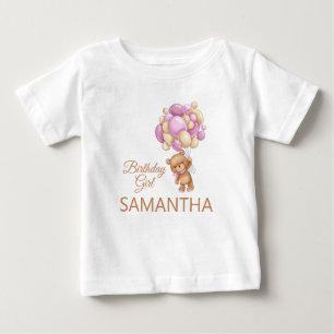 T-shirt Pour Bébé Adorable Ours Teddy rose
