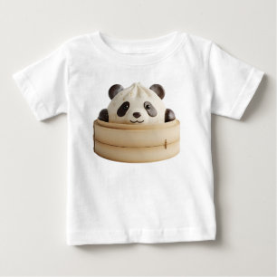 T-shirt Pour Bébé Adorable Panda Bao Bun Cuiseur à Bambou