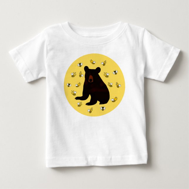 T-shirt Pour Bébé Adorable Petit Miel Ours (Devant)