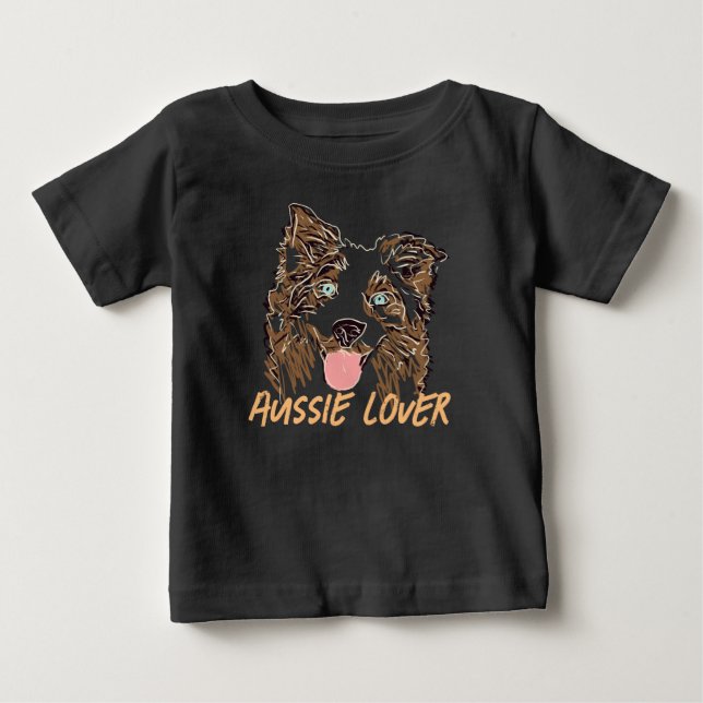 T-shirt Pour Bébé Adulte berger australien (Devant)