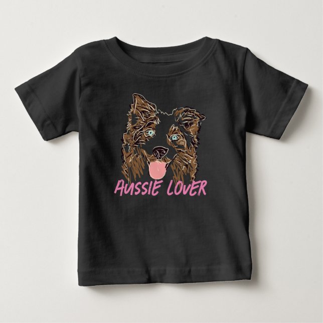 T-shirt Pour Bébé Adulte berger australien (Devant)