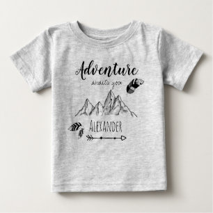 T-shirt Pour Bébé Adventure awaits with customizable name