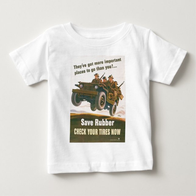 T-shirt Pour Bébé Affiche de jeep de vol (Devant)