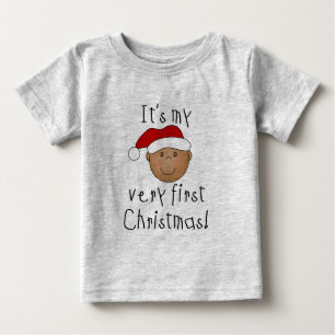T-shirt Pour Bébé African American Boy 1er Noël