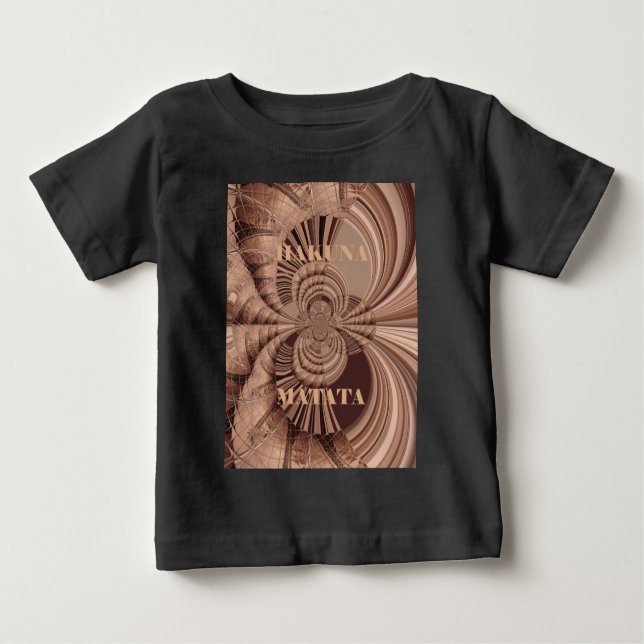 T-shirt Pour Bébé African Hakuna Matata Fractal Art Print/Graphic (Devant)