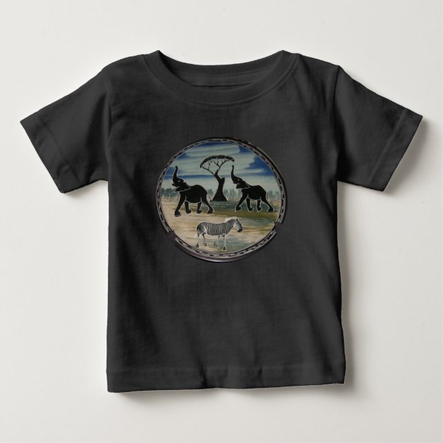 T-shirt Pour Bébé Afrique Kenya Belle faune élégante (Devant)
