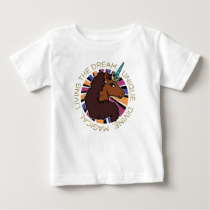 T-shirt Pour Bébé Afro Unicorn Living the Dream Design