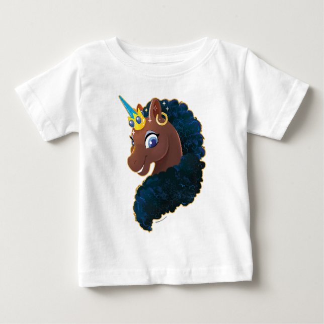 T-shirt Pour Bébé Afro Unicorn | Magique (Devant)