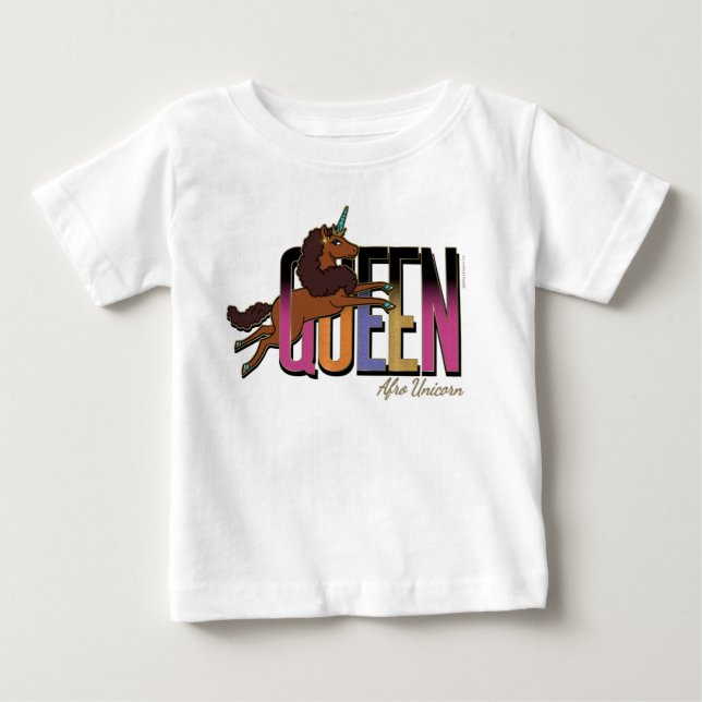 T-shirt Pour Bébé Afro Unicorn Queen Design (Devant)