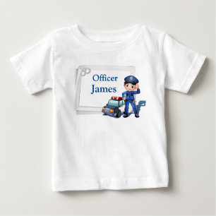 T-shirt Pour Bébé Agent de police personnalisé 