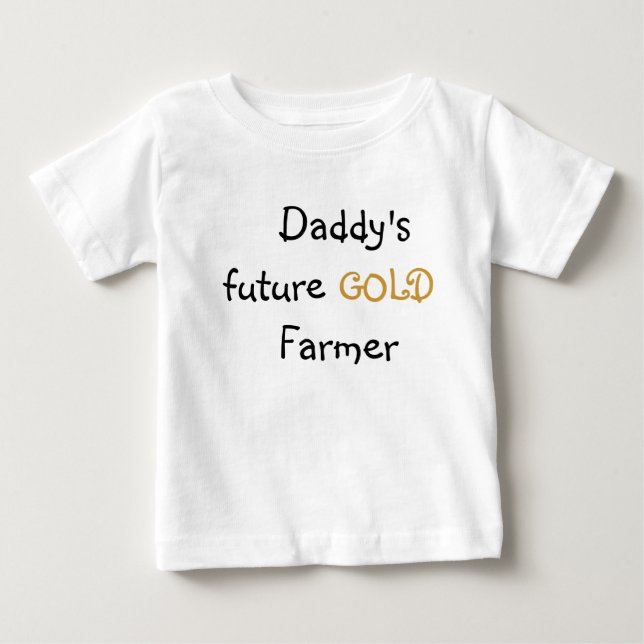T-shirt Pour Bébé Agriculteur de l'or du papa (Devant)