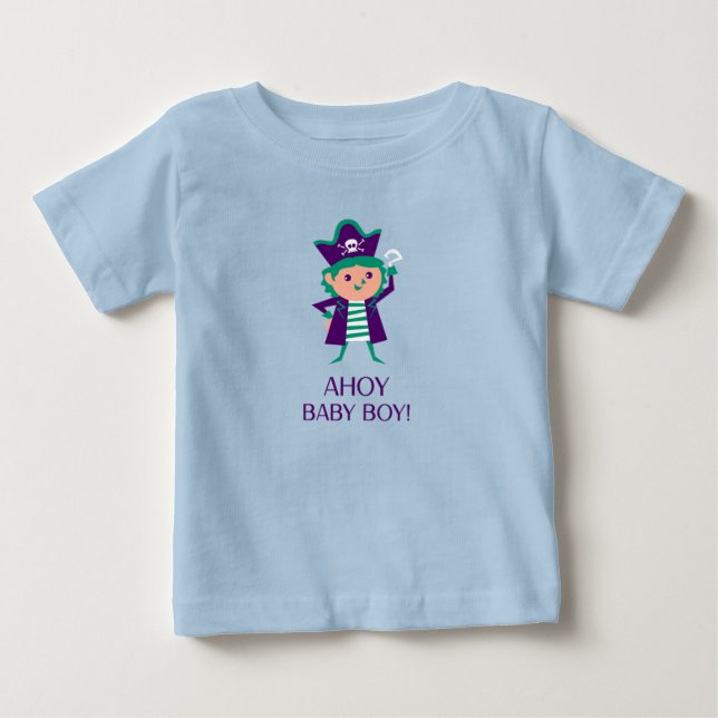 T-shirt Pour Bébé Ahoy Baby Boy (Devant)