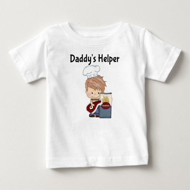 T-shirt Pour Bébé Aide du BBQ du papa (Devant)