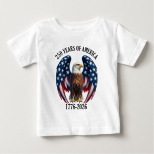 T-shirt Pour Bébé Aigle Américain Patriotique 250 Ans 1776-2026