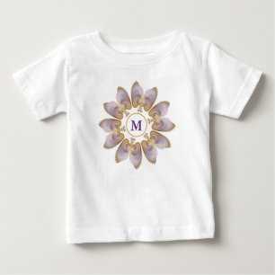 T-shirt Pour Bébé Ailes d'ange abstraites Mandala Fractale Monogramm