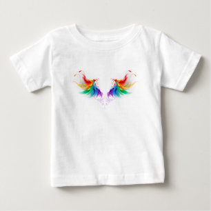 T-shirt Pour Bébé Ailes fluffy arc-en-ciel