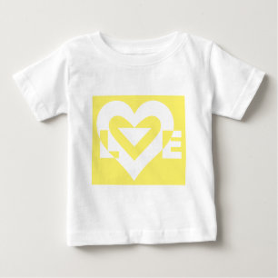 T-shirt Pour Bébé Aimer Blanc sur Jaune