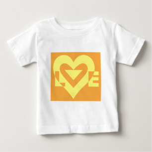T-shirt Pour Bébé Aimer Jaune sur Orange