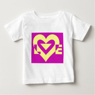T-shirt Pour Bébé Aimer Jaune sur violet