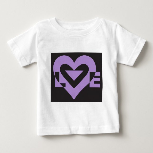 T-shirt Pour Bébé Aimer violet sur noir (Devant)