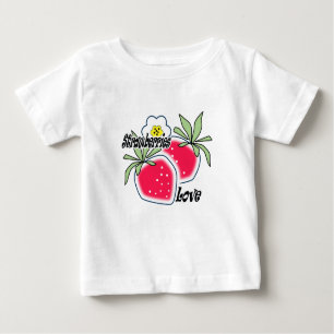 T-shirt Pour Bébé Aimez les fraises.