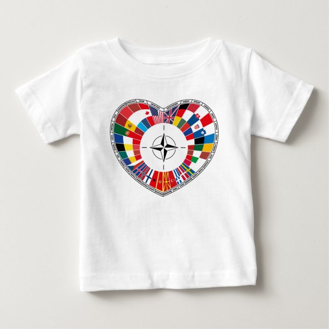 T-shirt Pour Bébé Aimez les pays de l'OTAN, avec l'OTAN (Devant)