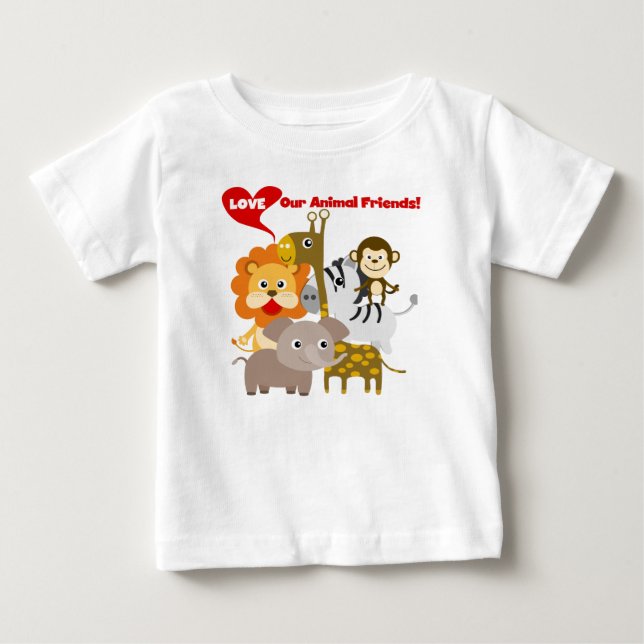 T-shirt Pour Bébé Aimez nos amis animaux (Devant)