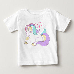 T-shirt Pour Bébé Ajouter Votre Nom Cute Unicorn