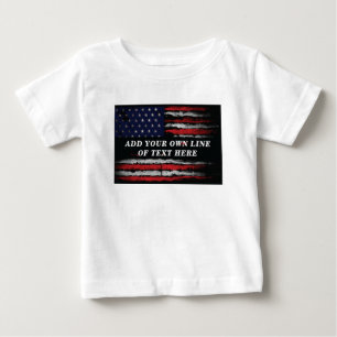 T-shirt Pour Bébé Ajouter votre propre texte sur grunge American fla