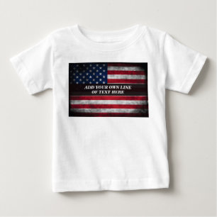 T-shirt Pour Bébé Ajouter votre texte sur le drapeau américain
