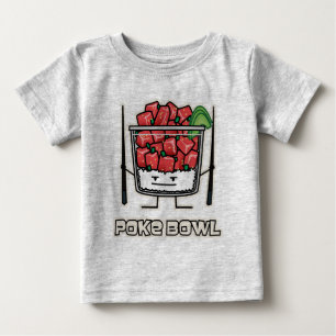 T-shirt Pour Bébé Aku de baguettes de salade de poisson cru d'Hawaï