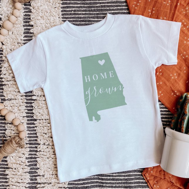 T-shirt Pour Bébé Alabama - Maison cultivée | Carte d'état des coule (Créateur téléchargé)